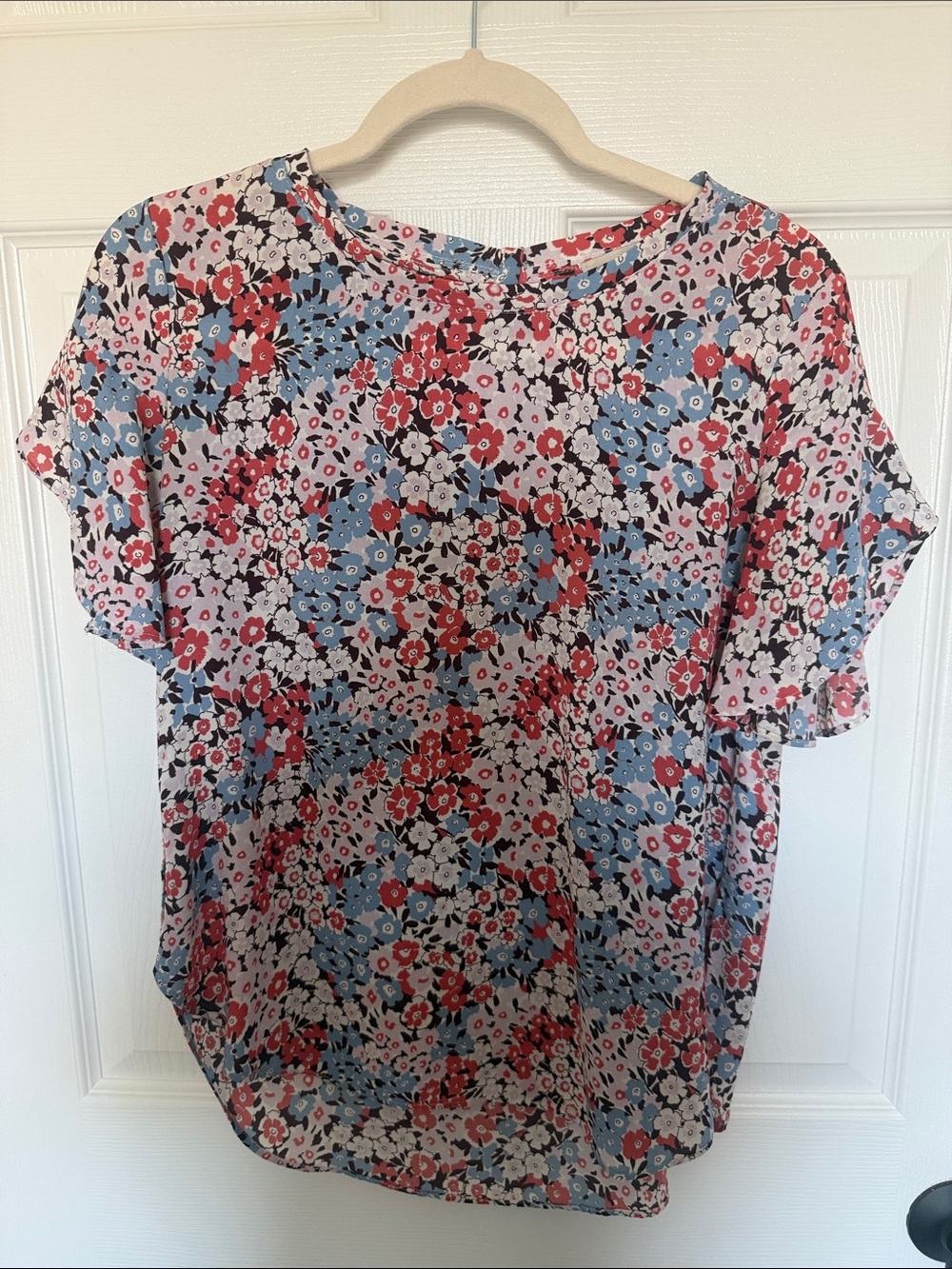 LOFT Women’s Floral Short Sleeve Blouse - XS